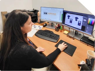 Gestion des commandes de marquage textile sur ordinateur chez HM Marquage